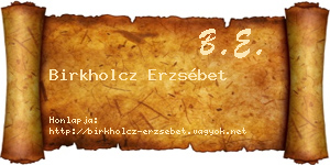 Birkholcz Erzsébet névjegykártya